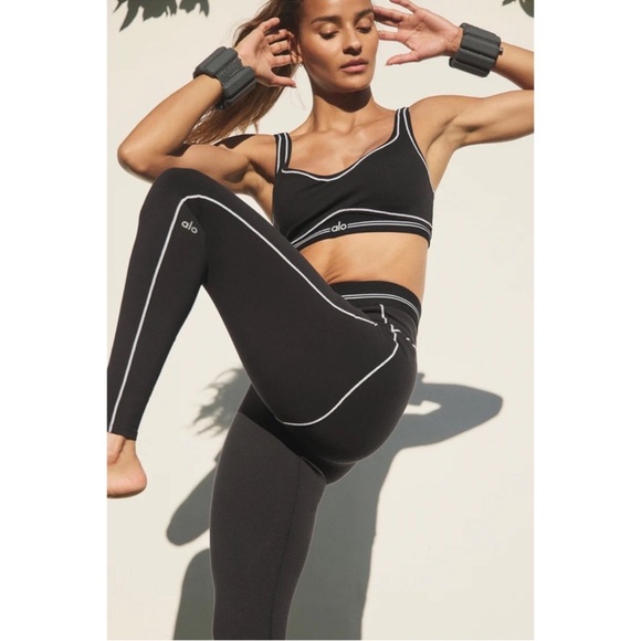 ALO Yoga Heart Throb Set Black White SET Leggings Bra Small - Picture 4 of 6